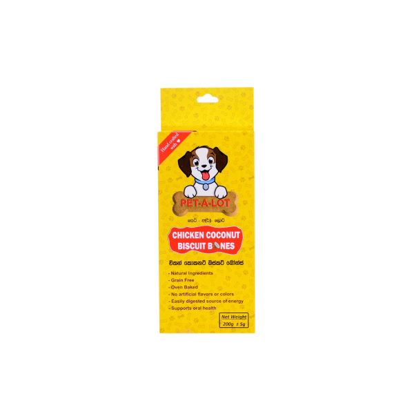 Pet A Lot Chicken Coconut Biscuit Bones 200G - GLOMARK - Pet Care - in Sri Lanka