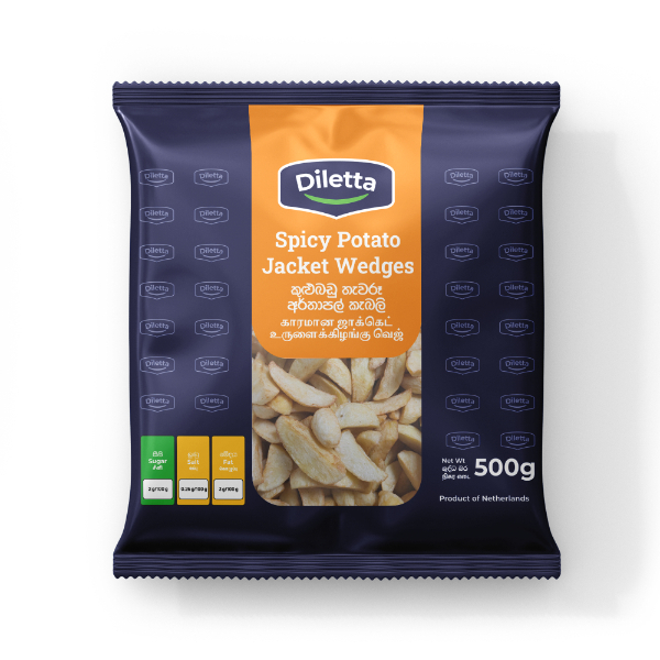 Diletta Spicy Potato Jacket Wedges 500G - GLOMARK - Frozen Rtc Snacks - in Sri Lanka