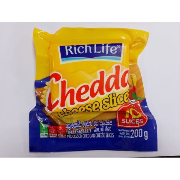 Richlife Cheddar Cheese Slices 200G - GLOMARK - Cheese - in Sri Lanka