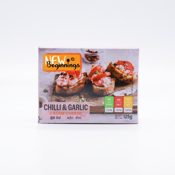 New Beginnings Chille & Garlic Cream Cheese 125G - GLOMARK - Cream - in Sri Lanka