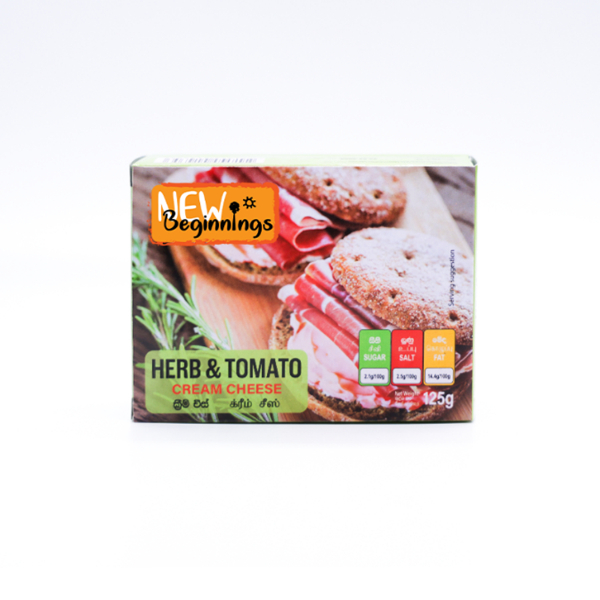 New Beginnings Herb & Tomato Cream Cheese 125G - GLOMARK - Cream - in Sri Lanka