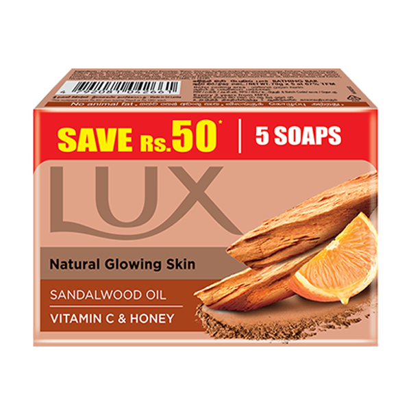 Lux Soap Natural Glowing Skin Eco Pack 350G - GLOMARK - Body Cleansing - in Sri Lanka