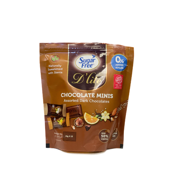 Sugar Free Chocolate Minis Assorted Dark Chocolates 150G - SUGAR FREE - Confectionary - in Sri Lanka