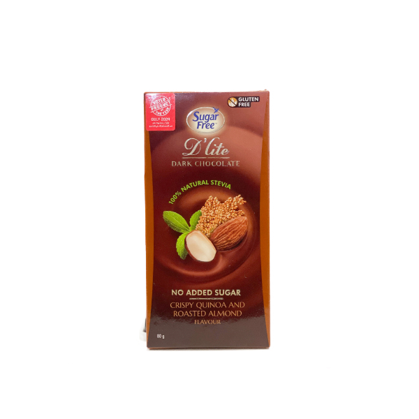Sugar Free Dark Chocolate Crispy Quinoa And Roasted Almond Flavour 80G - GLOMARK - Confectionary - in Sri Lanka
