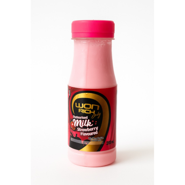 Wonrich Strawberry Flavored Pasteurized Milk 200 Ml - GLOMARK - Pasteurized Liquid Milk - in Sri Lanka
