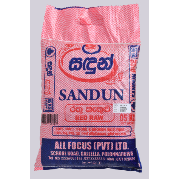 Sandun Red Raw Rice 5Kg - GLOMARK - Pulses - in Sri Lanka