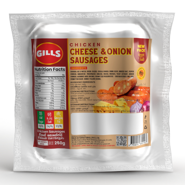 Gills Chicken Cheese & Onion 250G - GILLS - Processed / Preserved Meat - in Sri Lanka