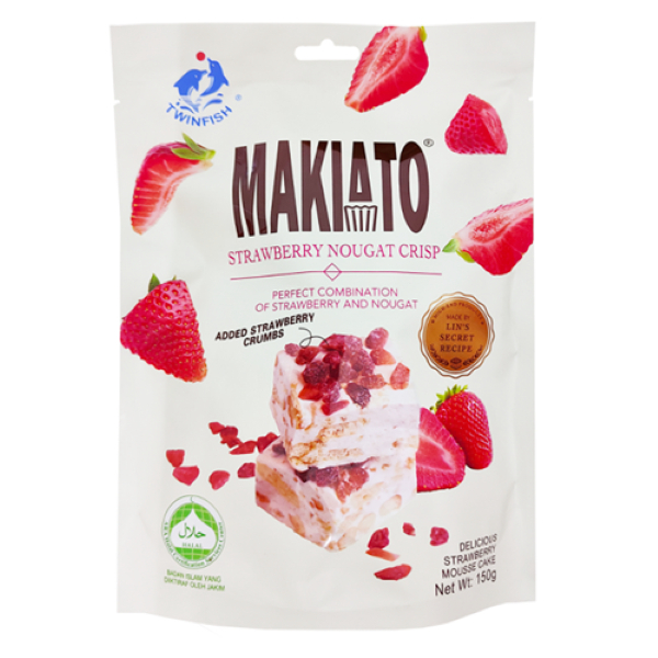 Twinfish Makiato Strawberry Nougat Crisp 150G - TWINFISH - Cereals - in Sri Lanka