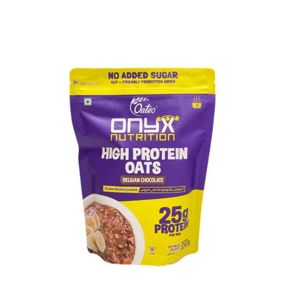 Onyx High Protein Oats Belgium Chocolate Stand Up Pouch 350G - ONYX - Cereals - in Sri Lanka