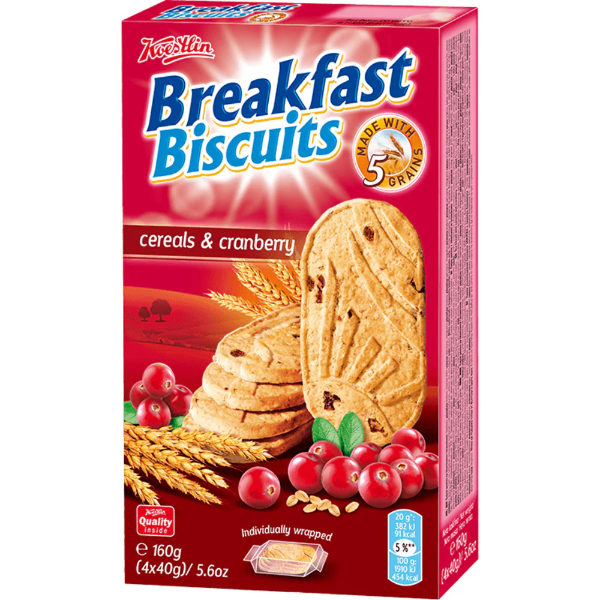 Koestlin Breakfast Biscuits Cereal & Cranberry 160G - KOESTLIN - Cereals - in Sri Lanka