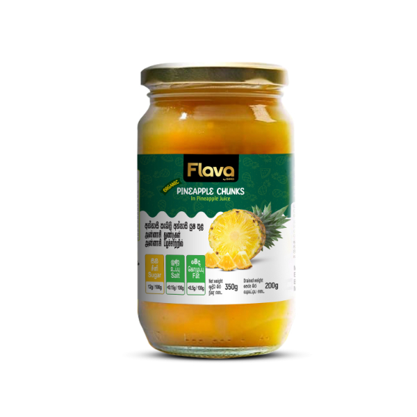 Flava Pineapple Chunk In Own Juice Organic 350Ml - FLAVA - Processed/ Preserved Fruits - in Sri Lanka