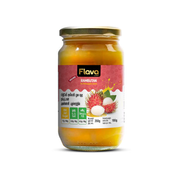Flava Rambutan Chunks In Pineapple Juice Organic 350Ml - FLAVA - Processed/ Preserved Fruits - in Sri Lanka