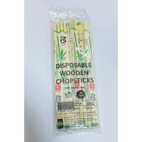 Flora Disposable Wooden Chopsticks 10Pcs - FLORA - Disposables - in Sri Lanka