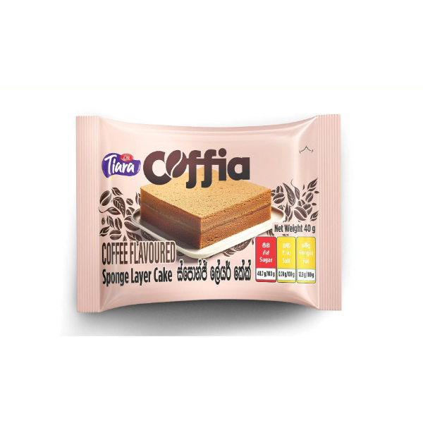 Coffia Coffe Flavoured Sponge Layer Cake 40G - TIARA - Confectionary - in Sri Lanka