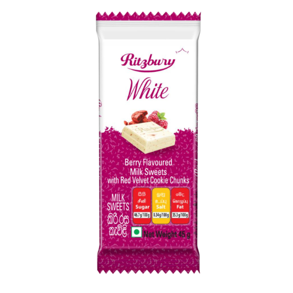 Ritzbury White Bry Flv Rd Vlvt 45G - RITZBURY - Confectionary - in Sri Lanka