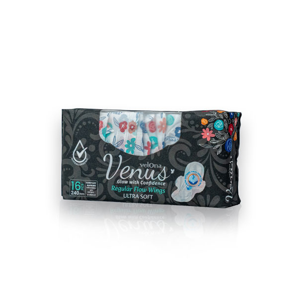 Velona Venus Sanitary Napkins Regular Flow Wings 16S - VELONA VENUS - Personal Hygiene - in Sri Lanka