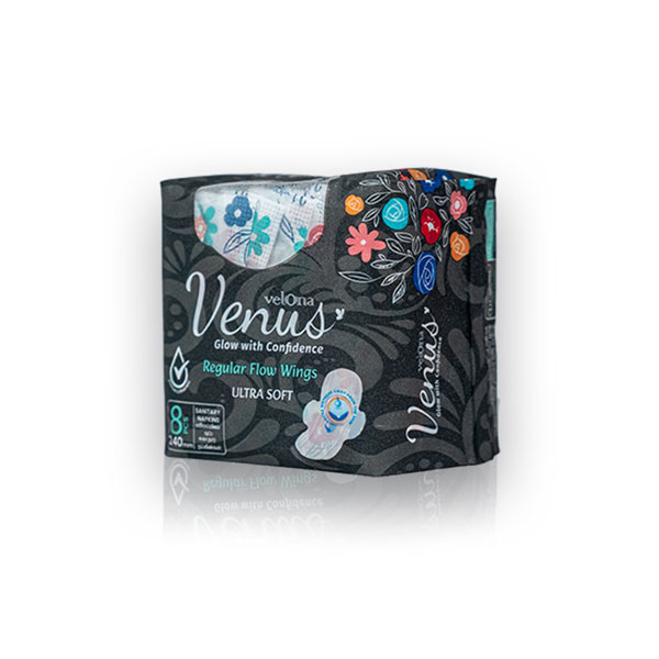 Velona Venus Sanitary Napkins Regular Flow Wings 8S - VELONA VENUS - Personal Hygiene - in Sri Lanka