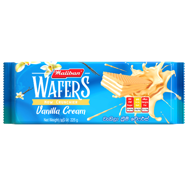 Maliban  Vanilla Cream Wafers 225G - MALIBAN - Biscuits - in Sri Lanka