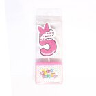 Party Hat Candle Pink Number 5 - in Sri Lanka