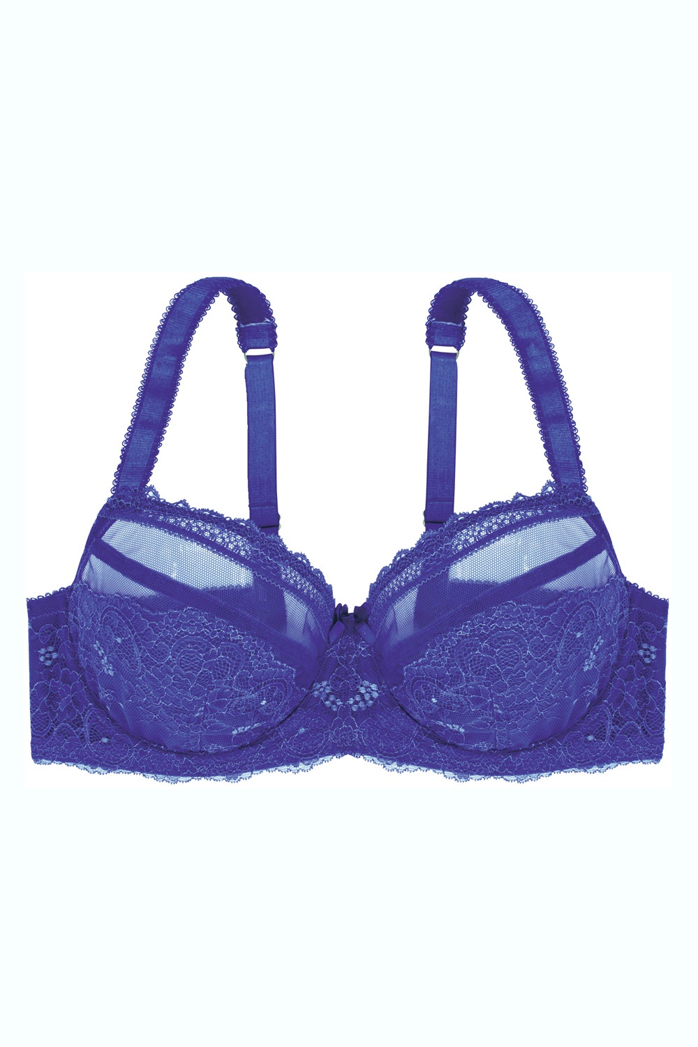 Dorina Plus Size Maureen non-padded lace mesh bra in blue