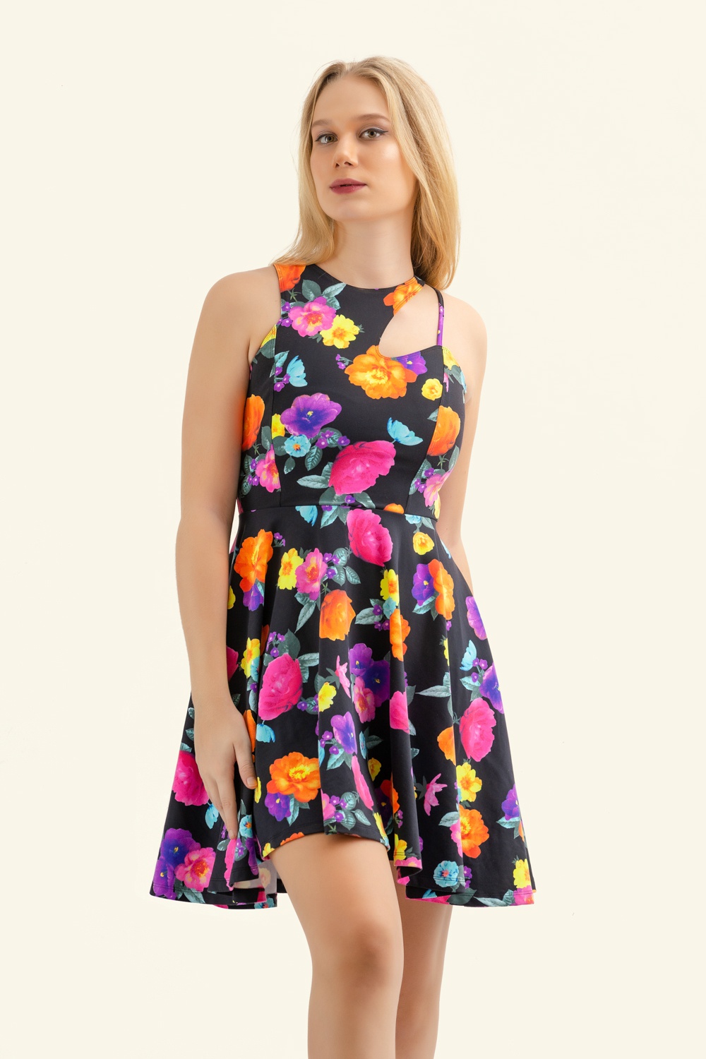 neon flower dress