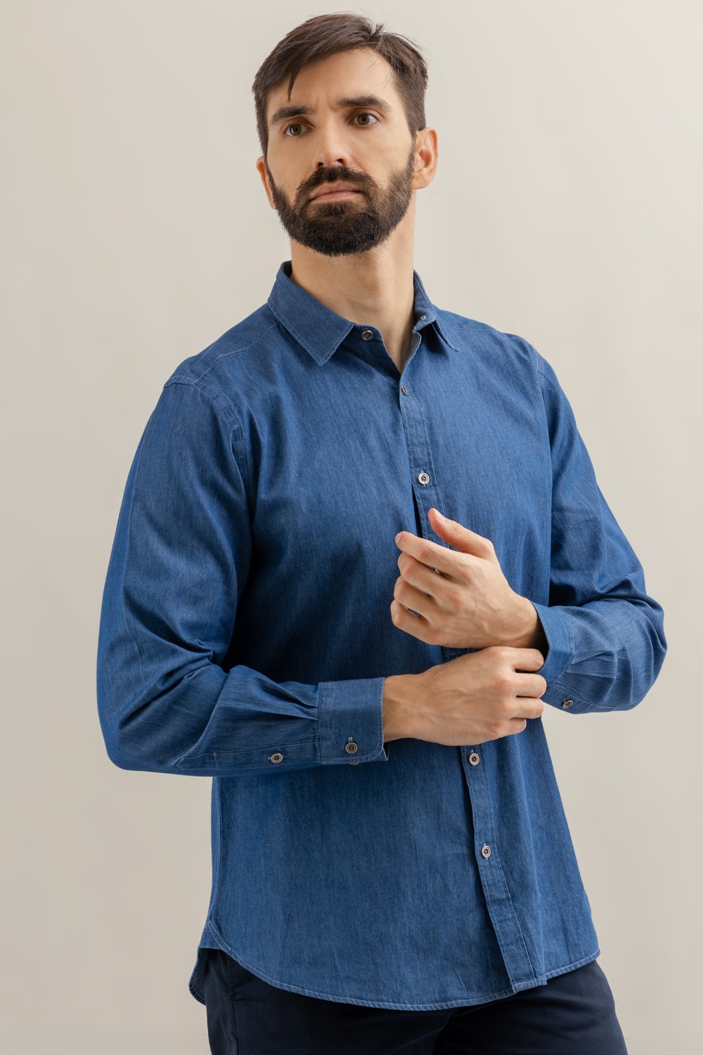 Odel Regular Fit Long Sleeve Denim Shirt | Odel.lk