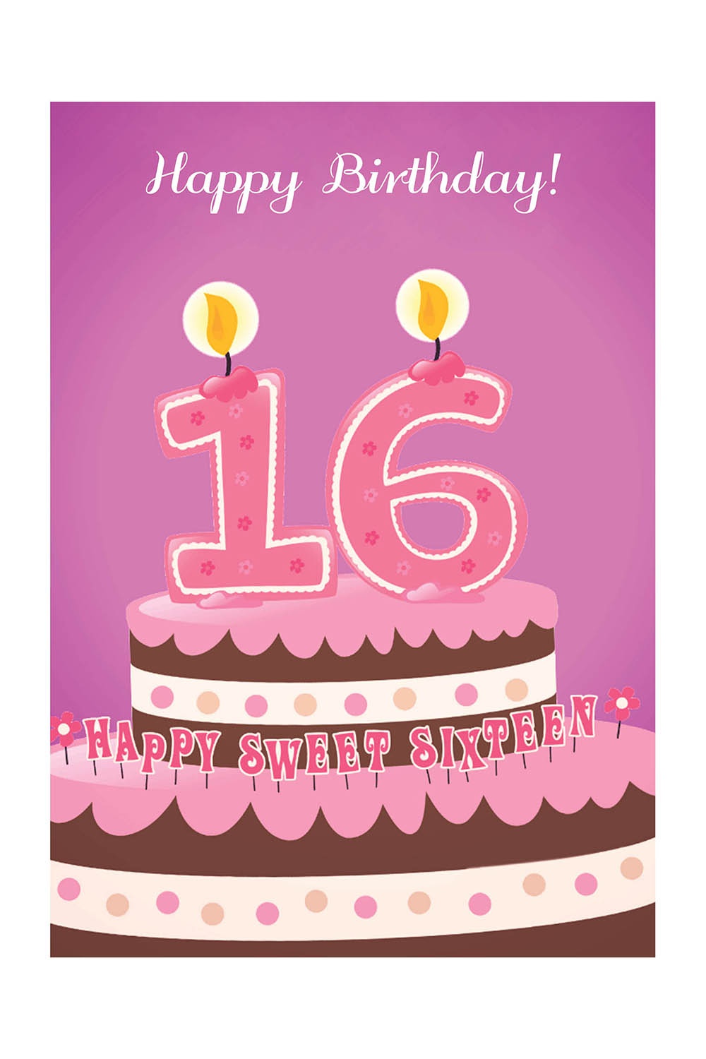 Odel Number 16 Cake Birthday Card | Odel.lk