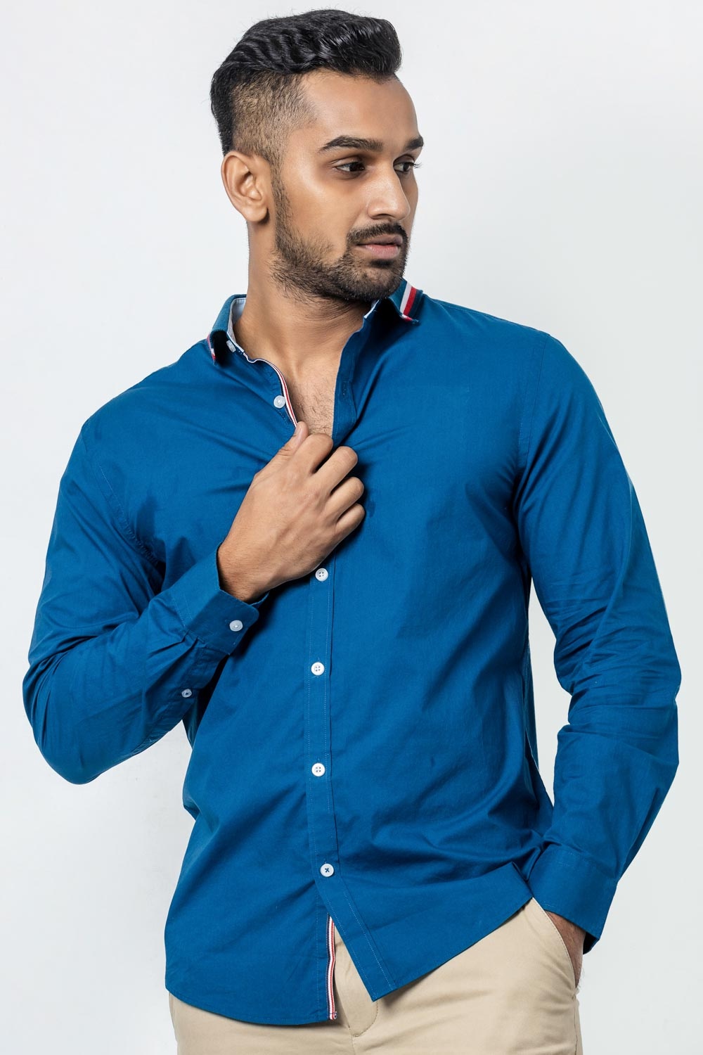 Blue casual hot sale shirt