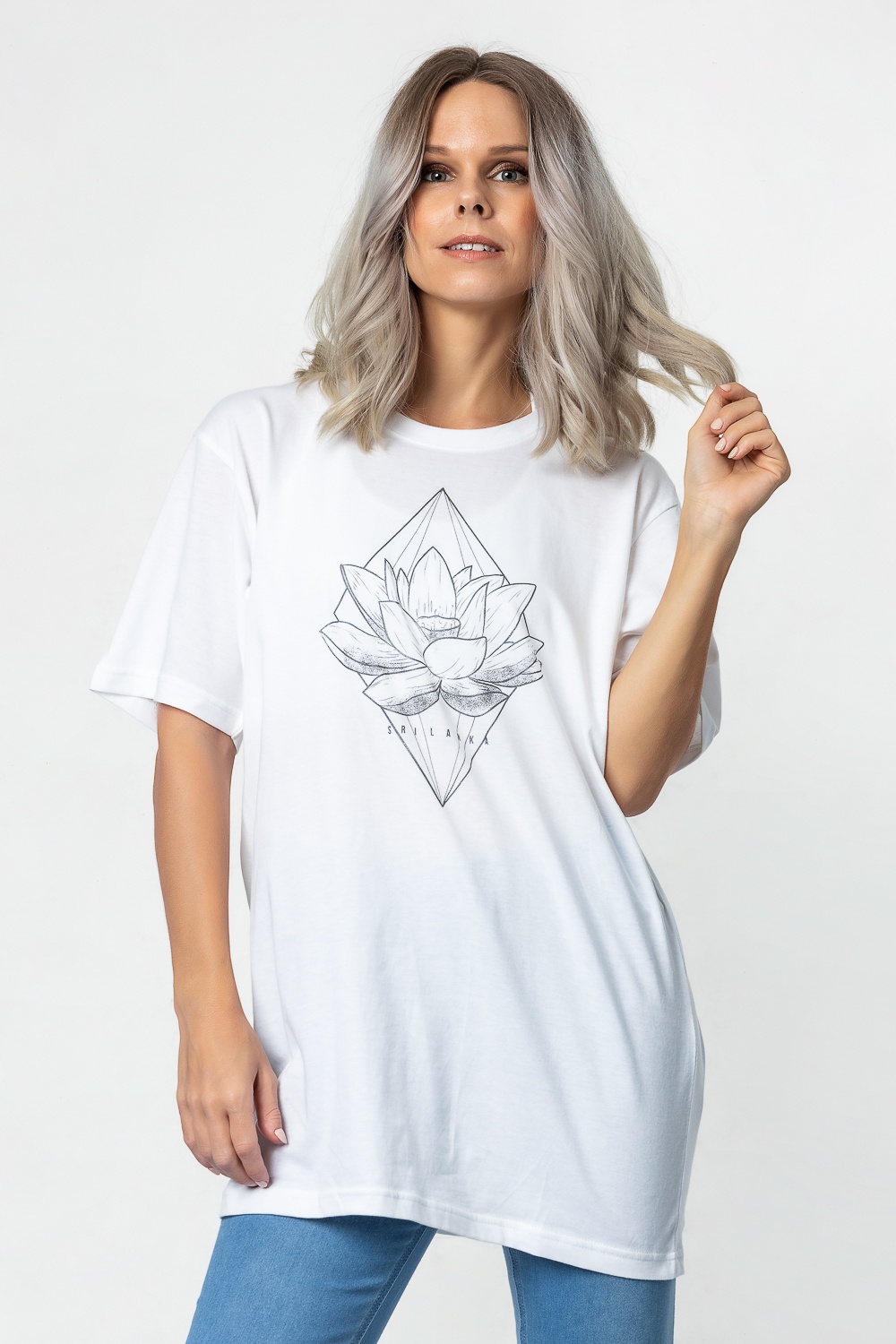 Luv SL Solid Color Lotus Printed Unisex T-Shirt | Odel.lk