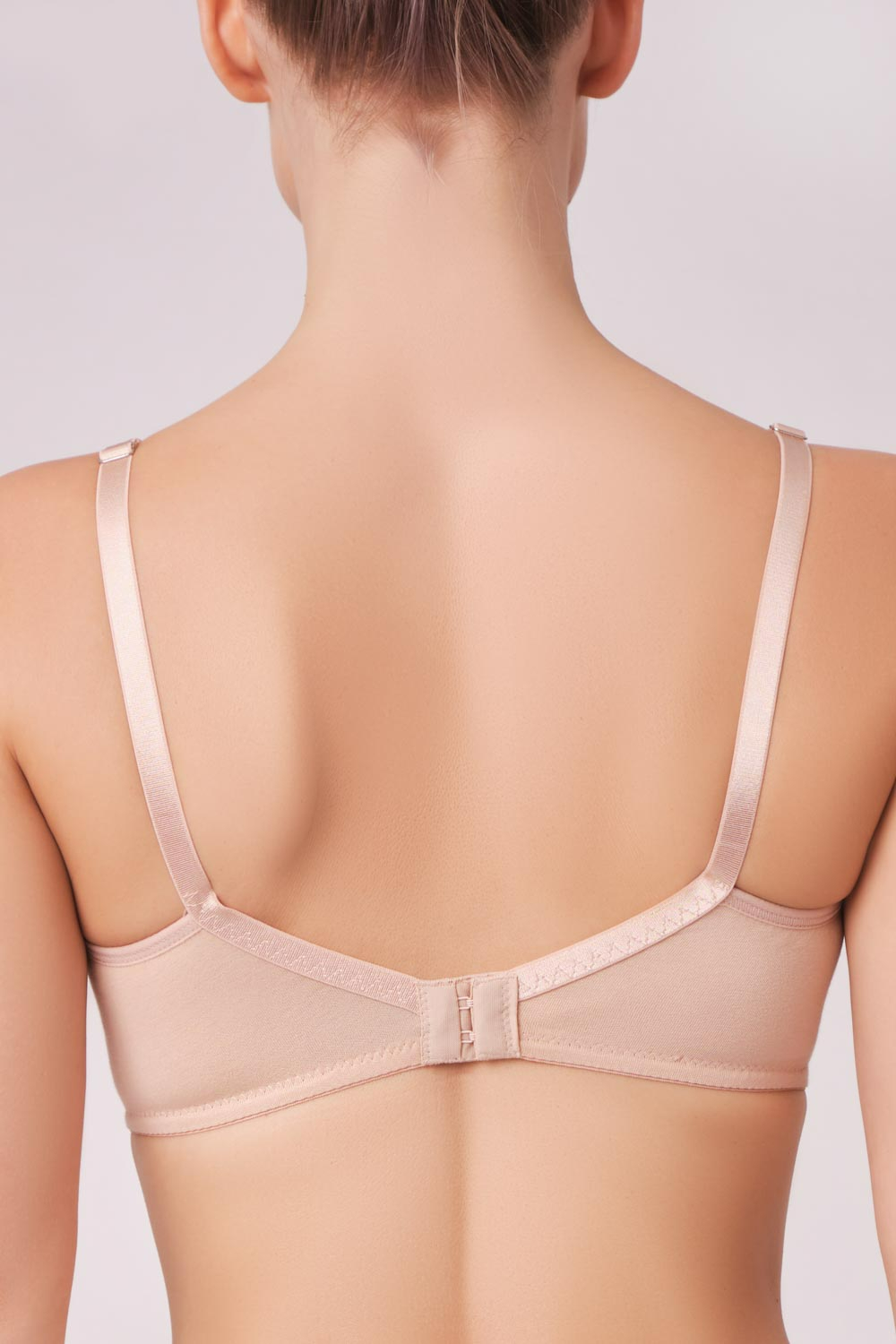 Nude cotton non-wired bra