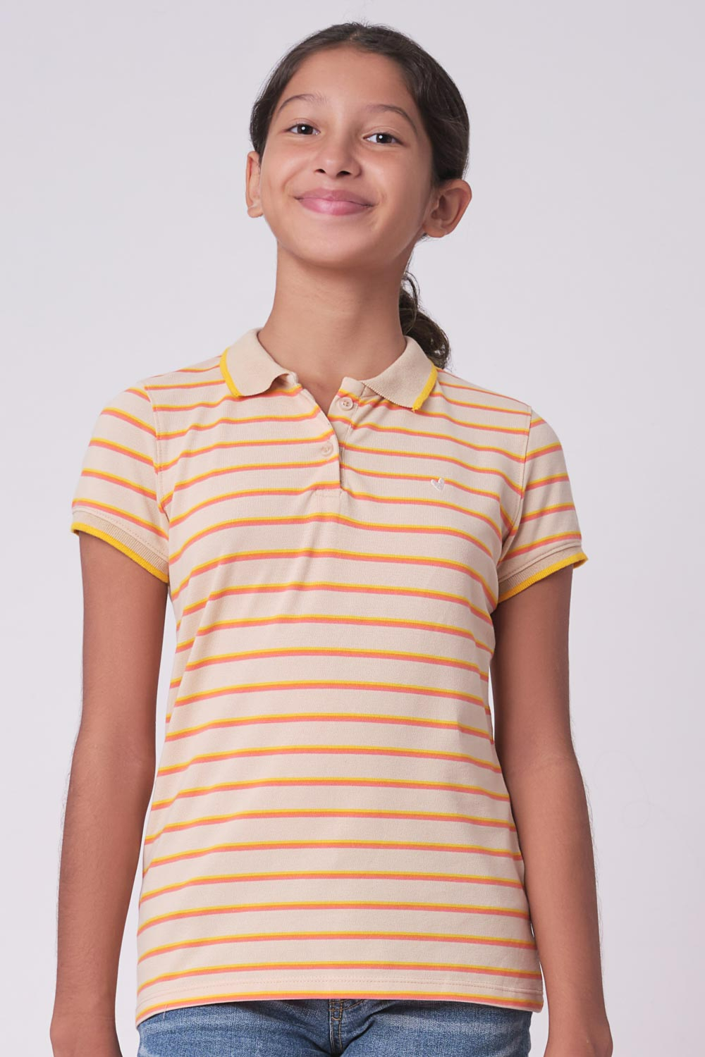 Pinkabelle Girls Stripe Polo T Shirt