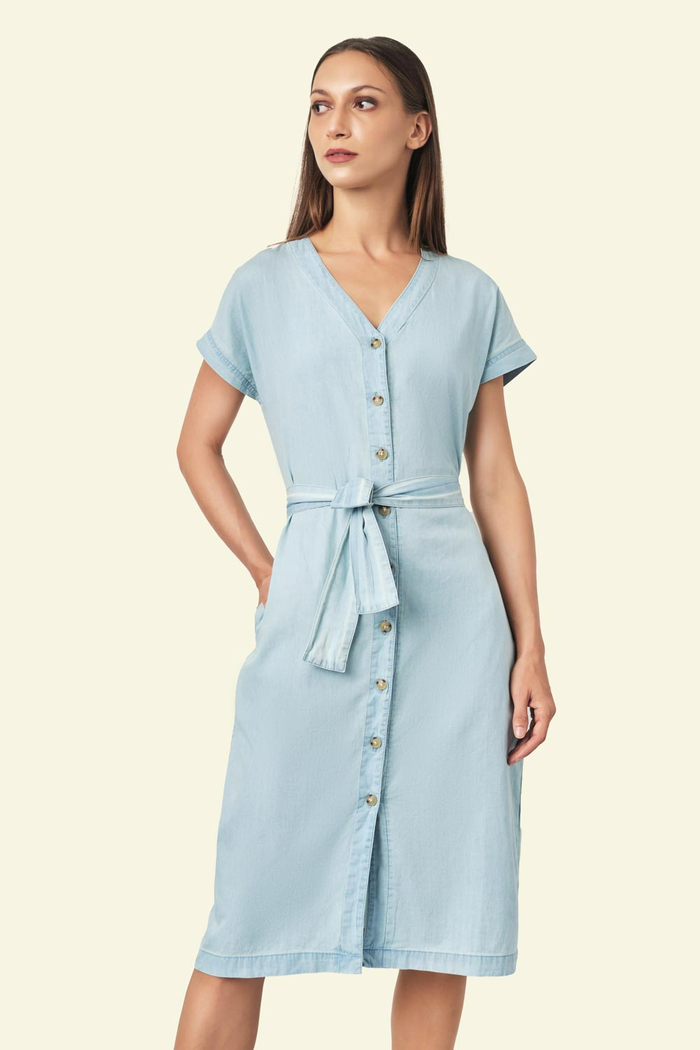 Pale Blue Knee Length Nurse Costume