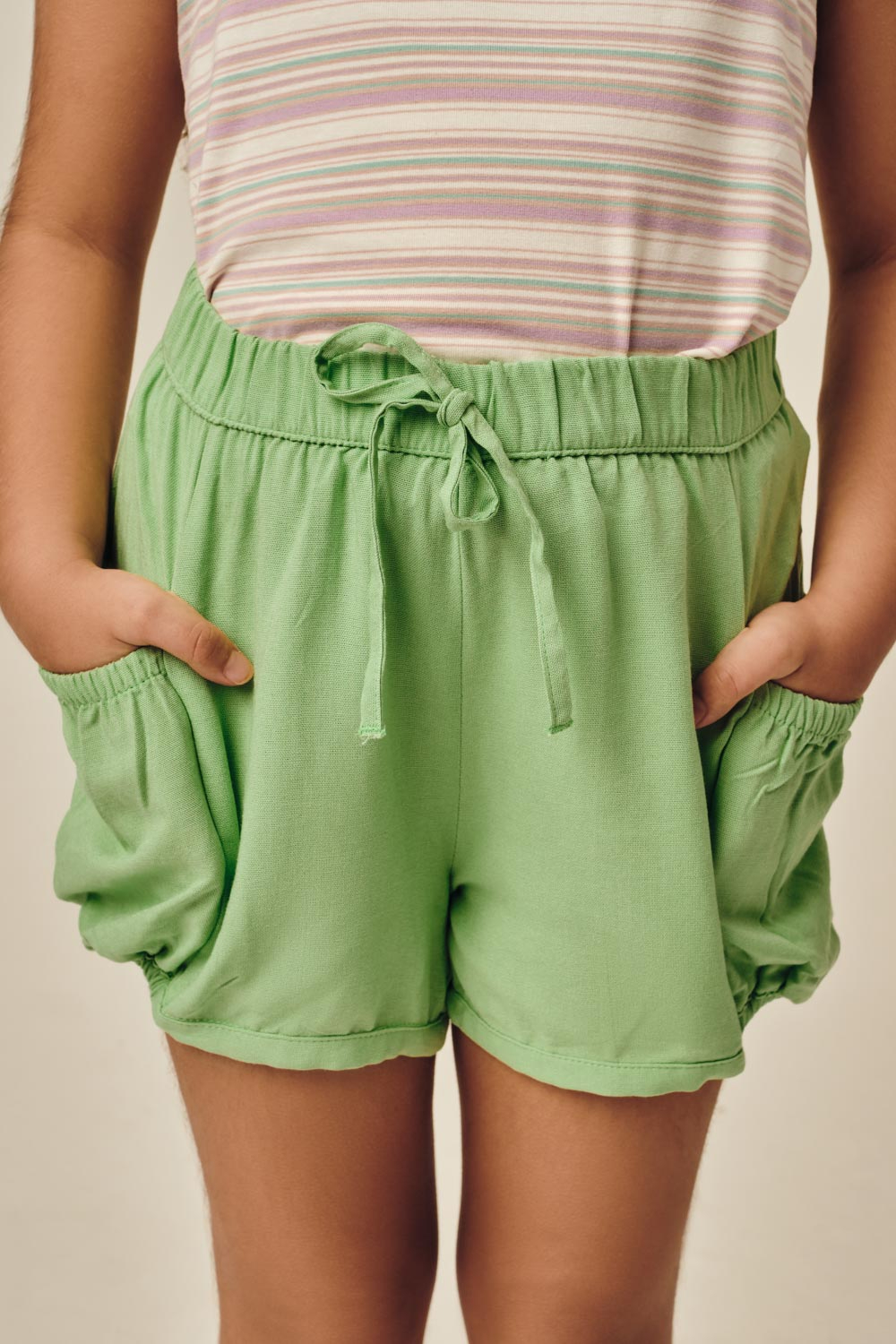 Pinkabuds Girls Green Shorts