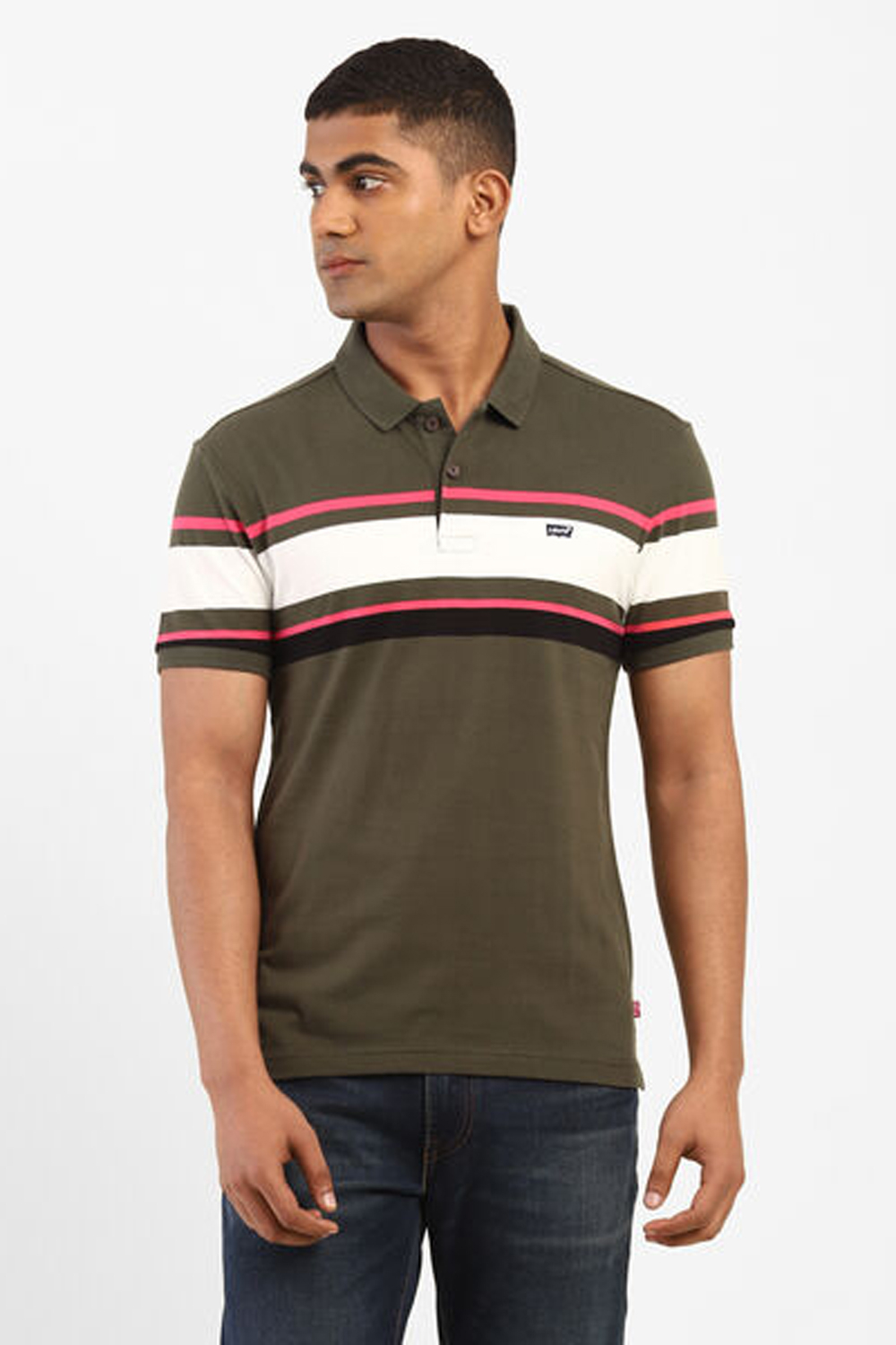 Levi's Stripe Dusty Olive Mens Polo | Odel.lk