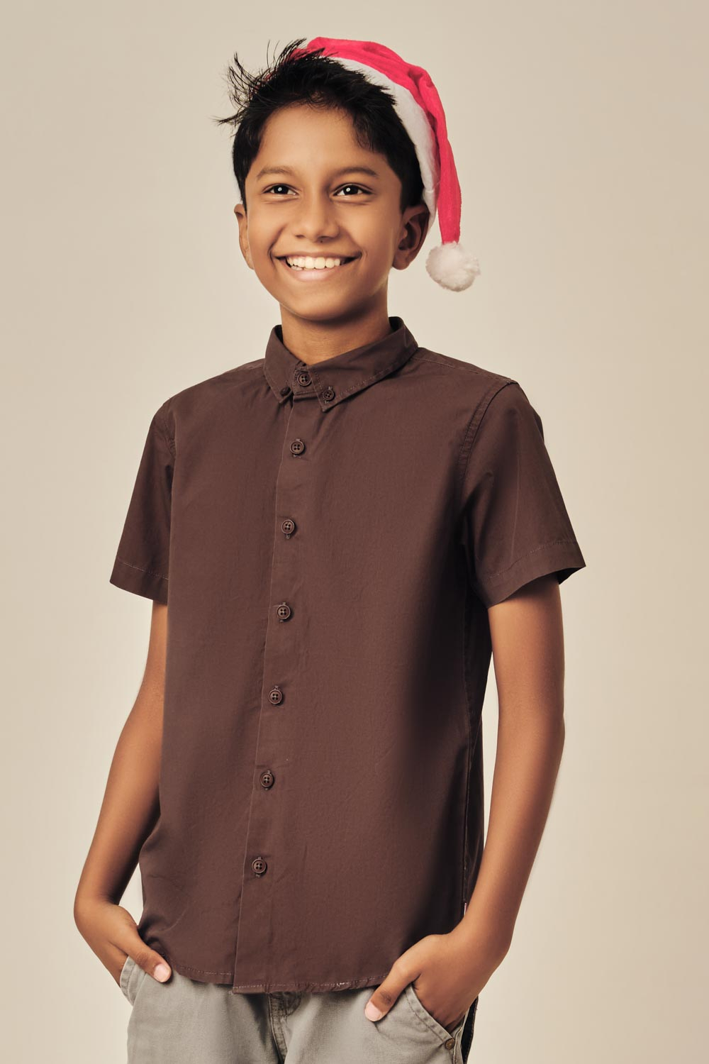 boys brown shirt