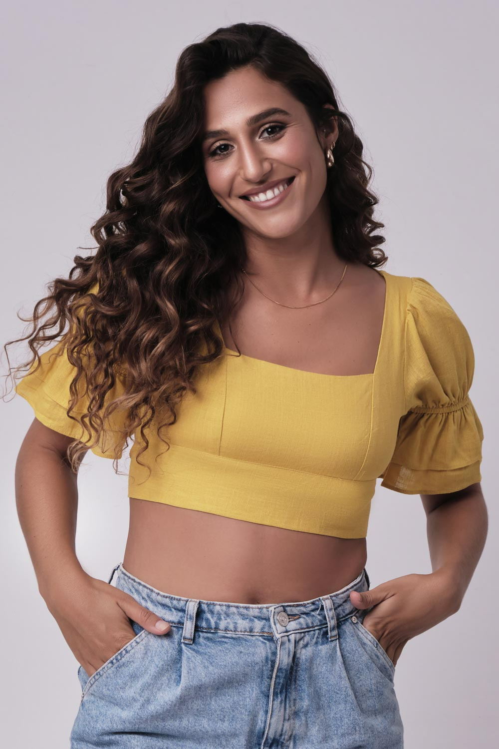 yellow tie up top