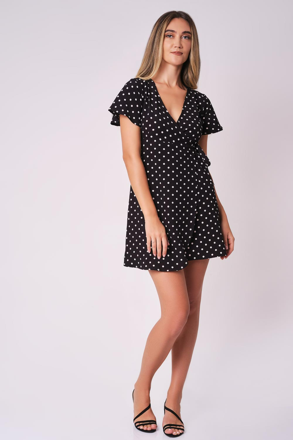 Black formal wrap outlet dress