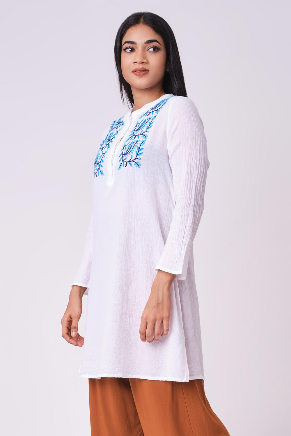Odel White Long Sleeve Tunic Top