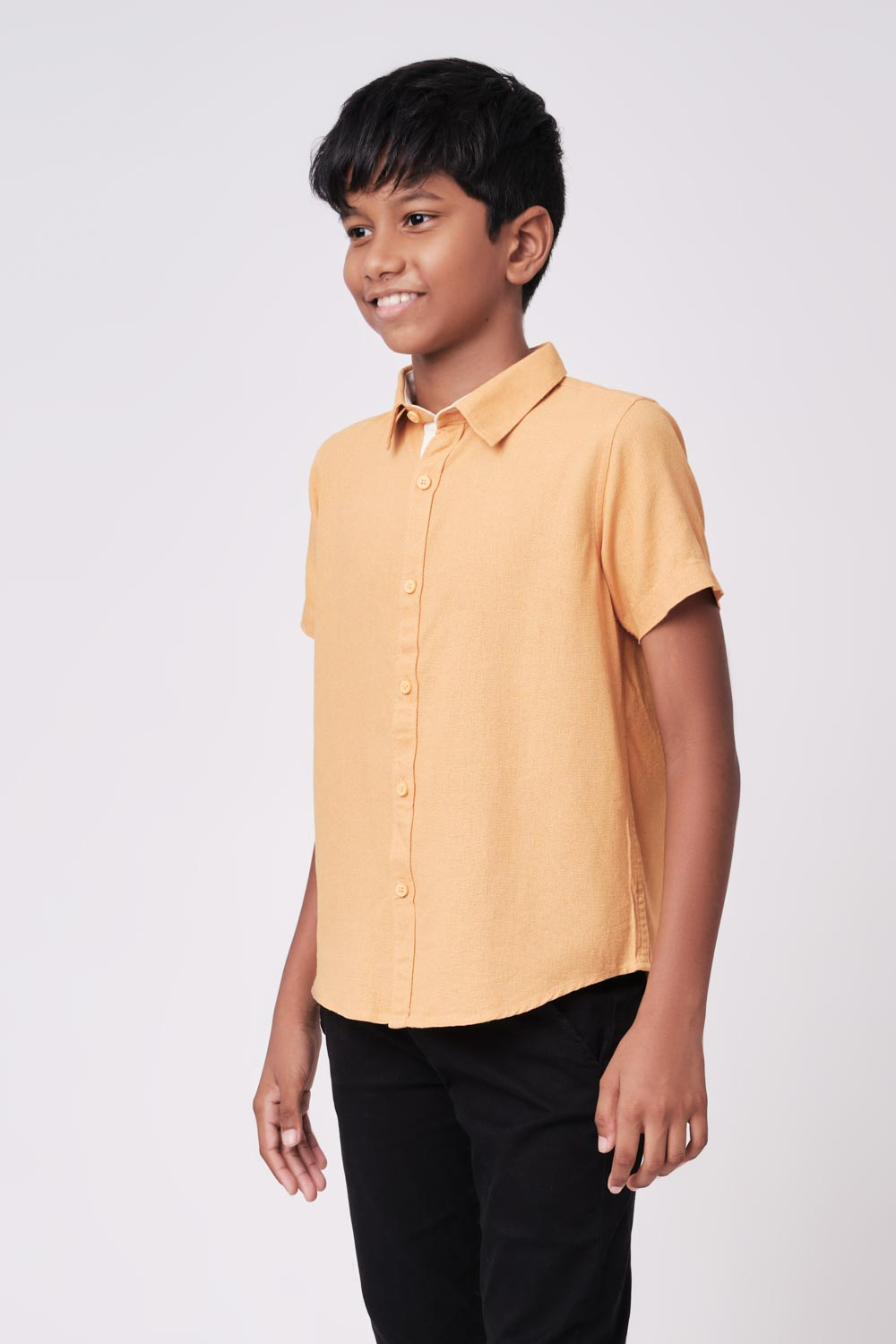 Boys mustard yellow sales shirt