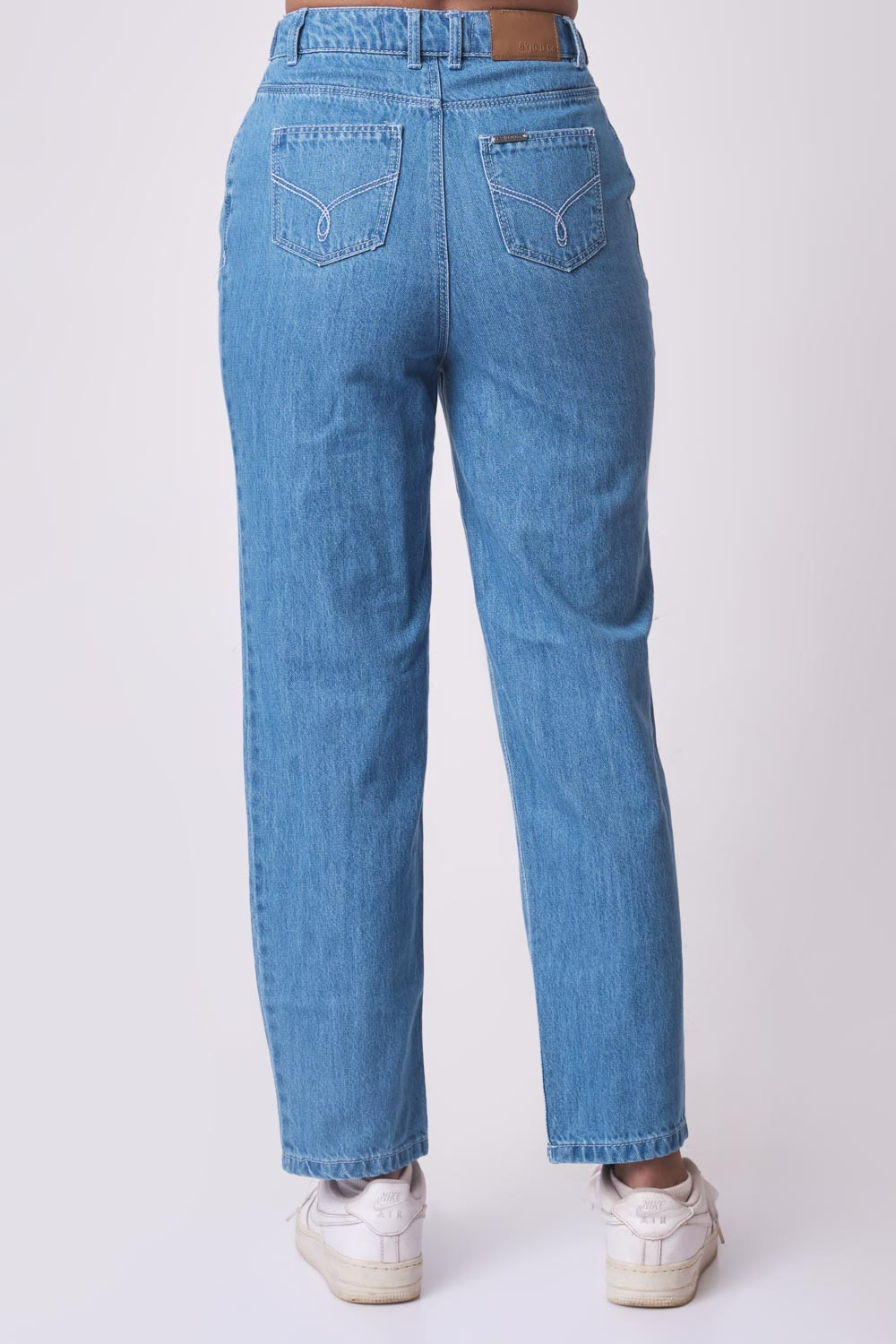 O.D.Co Blue Paneled High Waist Mom Jeans