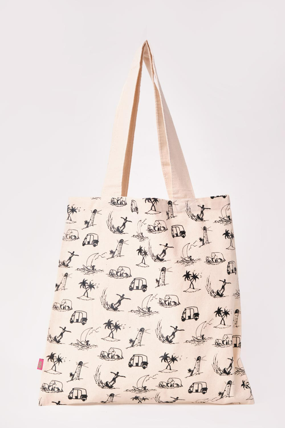 Luv Sl Gray Cloth Printed Bag | Odel.lk