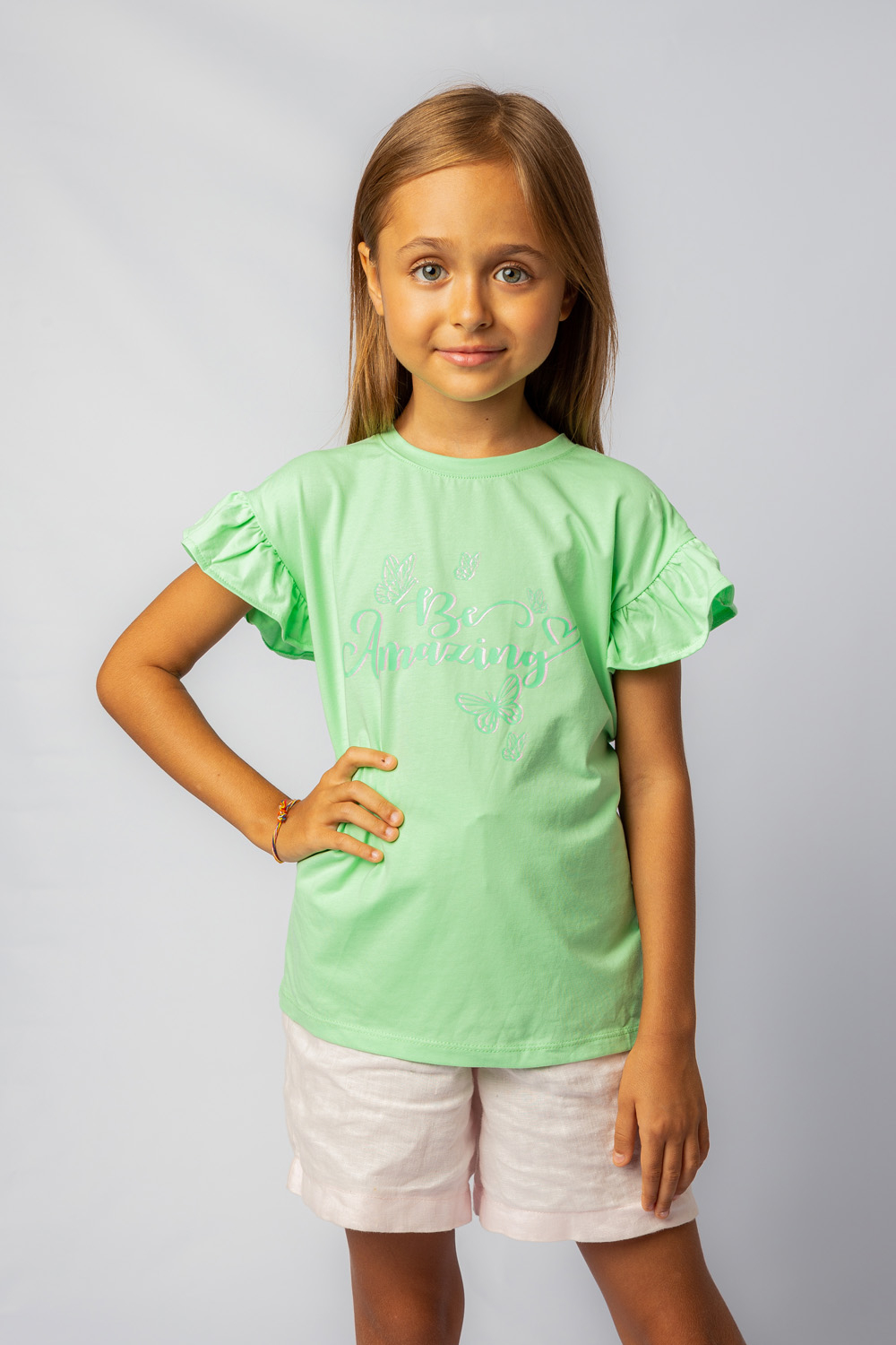 Pinkabelle Girls Light Green Tshirts | Odel.lk