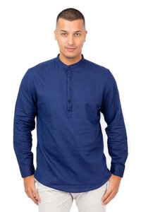 Odel White Linen Regular Fit Long Sleeve Shirt