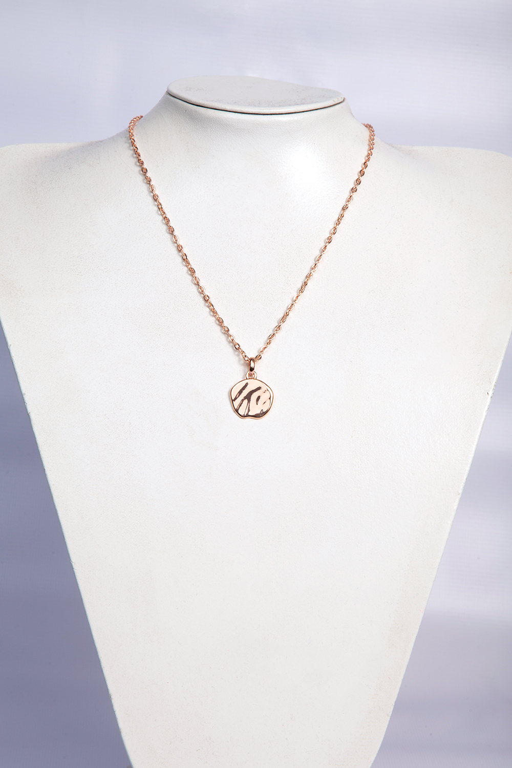 Backstage Rose Gold Textured Pendant Detailed Necklaces | Odel.lk