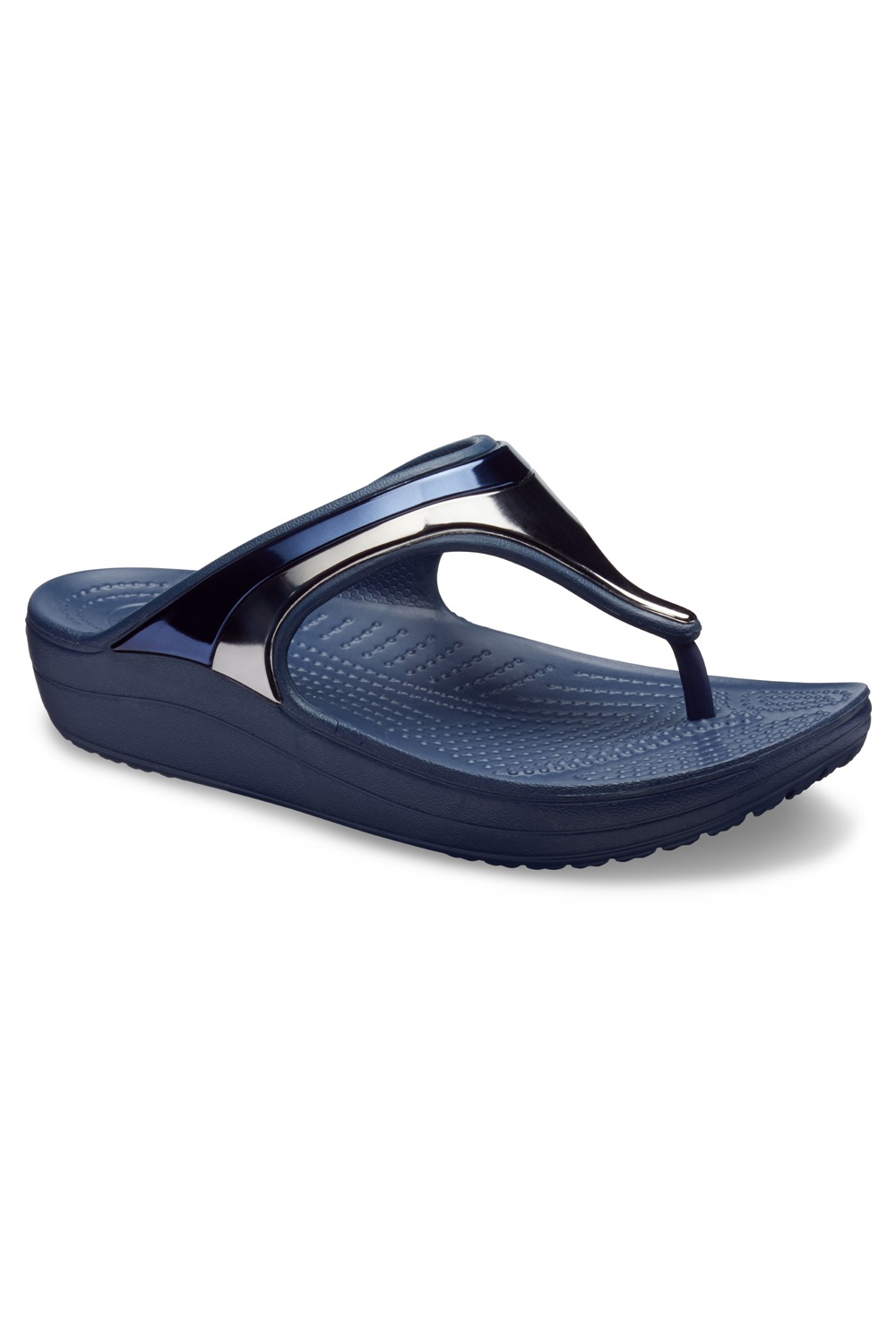 Crocs Womens Sloane Metal Block Flip Flops