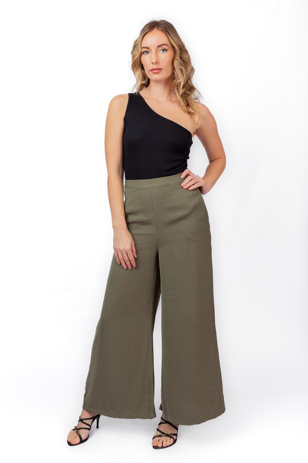 Odelle Wide High Waist Pants Burgundy