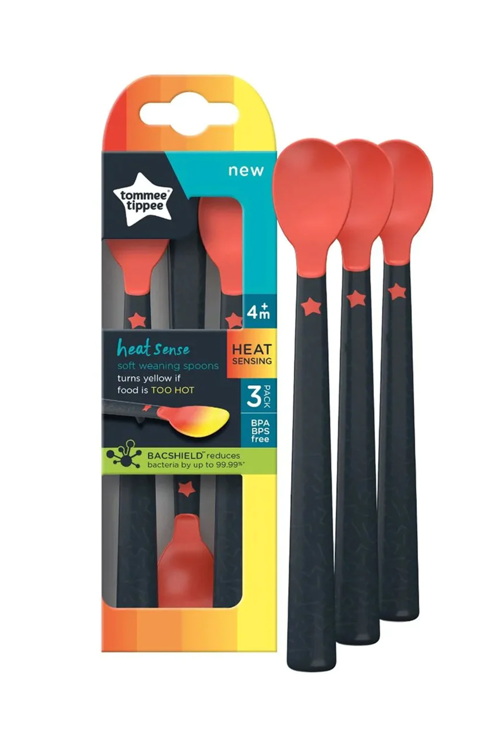 Cuillères Soft Tommee Tippee Lot De 5 - Manche Long Anti-Dérapant - Extra Douces Pour Bébés Dès 4 Mois