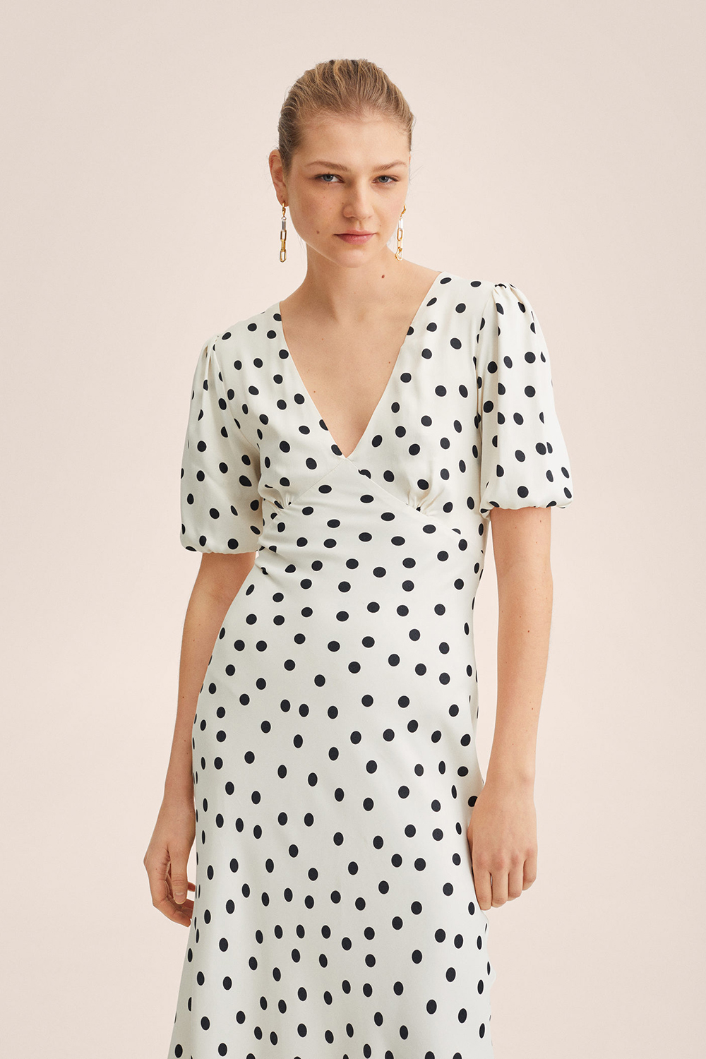 Mango dot outlet dress