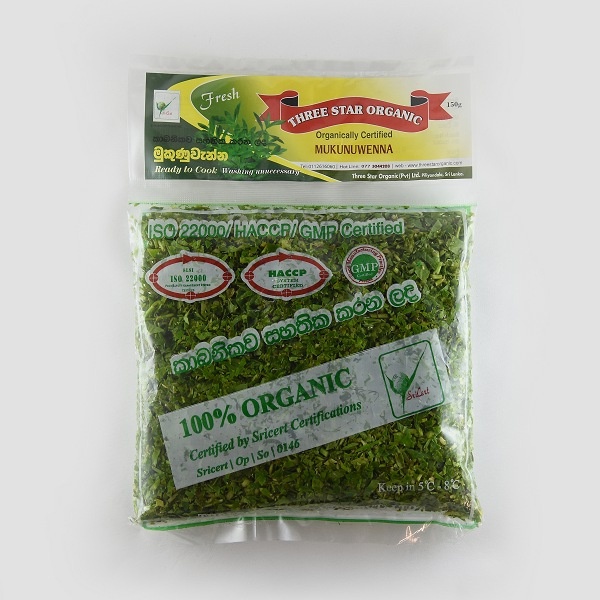 Three Star Organic Cut Mukunuwenna 150G - GLOMARK - Vegetable - in Sri Lanka