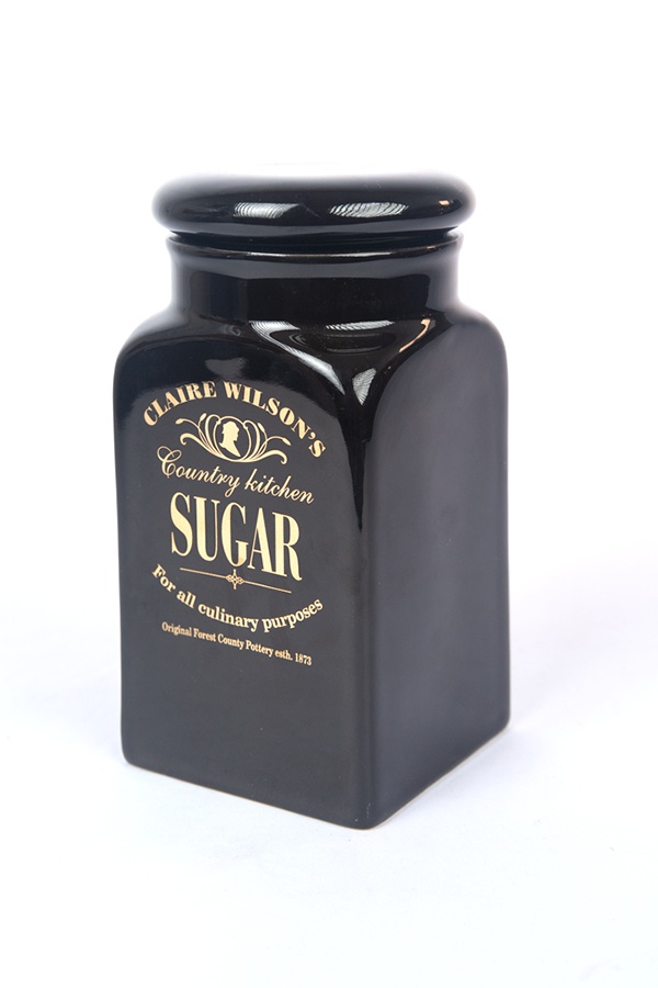 Odel Sugar Storage Jar Ceramic Black